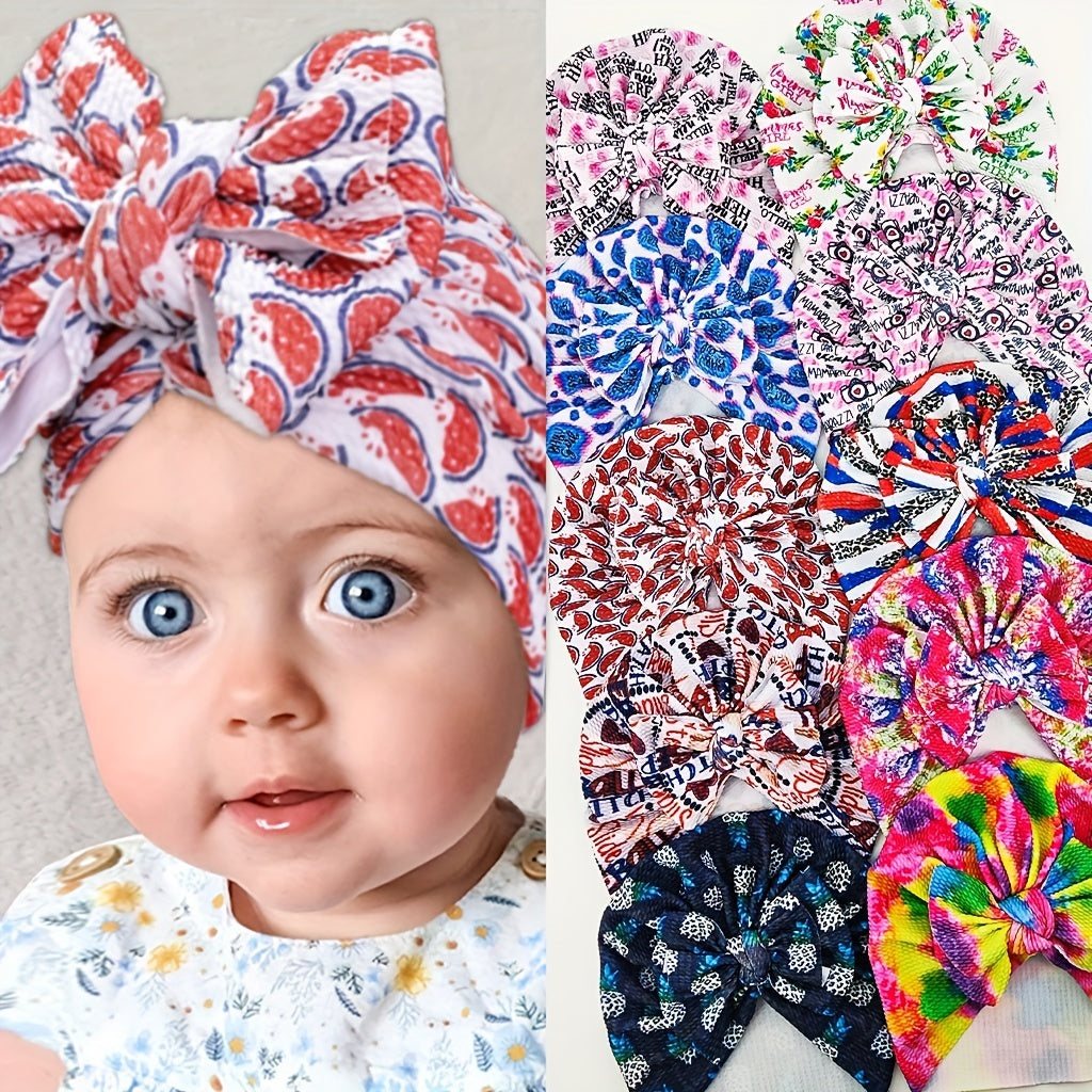 Twill Bubble Bow Baby Hat 0-2 Years