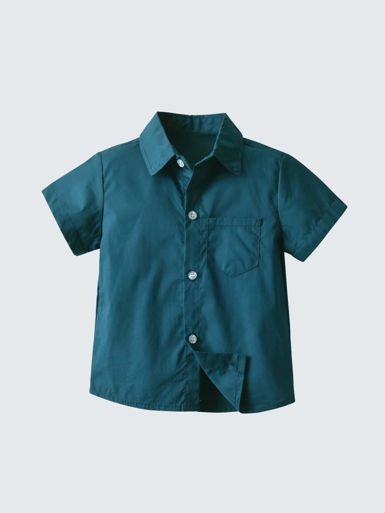 Kids Solid Short Sleeve Shirts