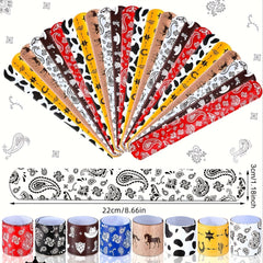 20pcs Western Party Cowboy & Horse Slap Bracelets with 8 Styles