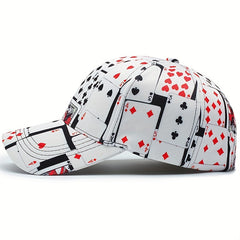 Unisex Poker Embroidered Baseball Cap for Outdoor Sport