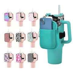 Cartoon Print 40OZ Water Cup Zipper Bag Portable Bottle Small Storage Bag