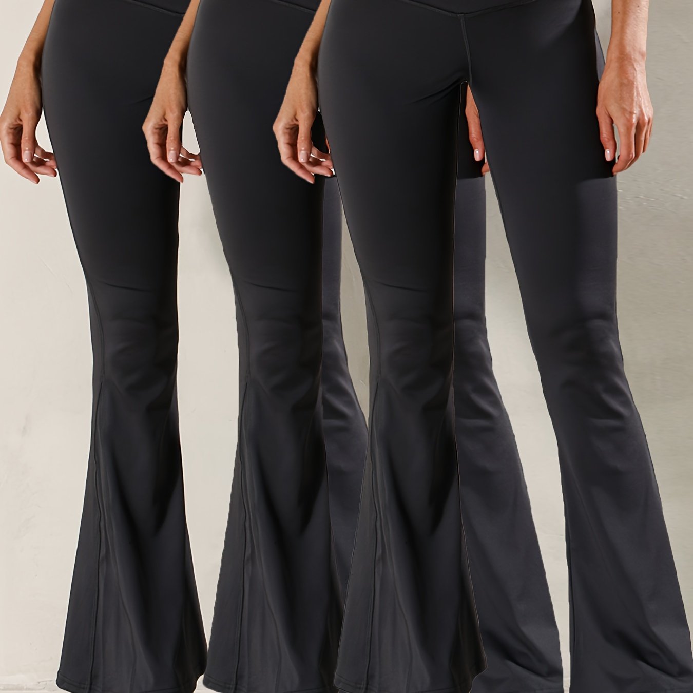 Solid Flared Pants High Waist Bell bottom Yoga Leggings