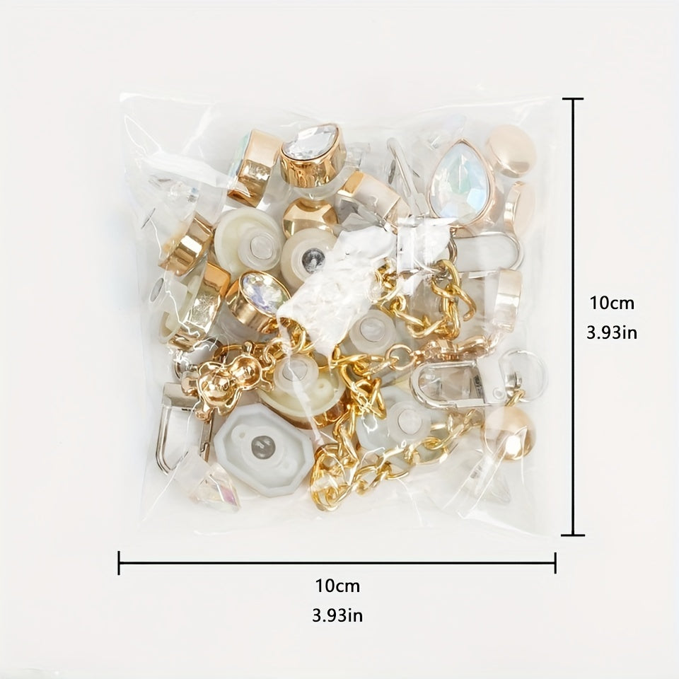 28 PCS Faux Crystal Bear Rhinestones Shoe Charms - Shoe Decoration Accessories
