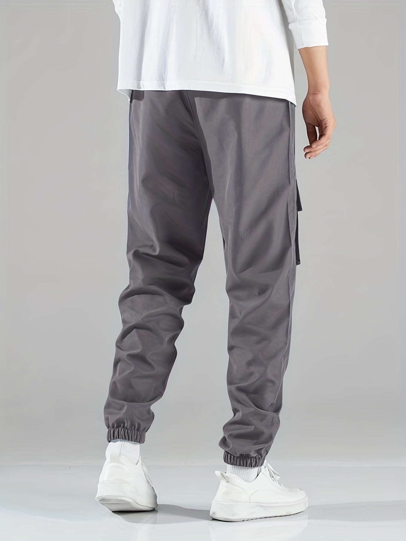 Skull Print Cargo Pants Men's Flap Pocket Trousers