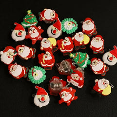 10 Pcs Christmas Glow Rings For Kids PVC Soft Rubber Ring Random Colors