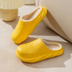 Warm Fleece Slippers Waterproof House Shoes Couple Plush Sandals Winter