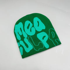 Alphabet Jacquard Multicolor Knit Beanie