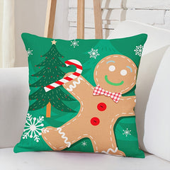 Gingerbread Man Short Plush Pillowcase for Christmas Party