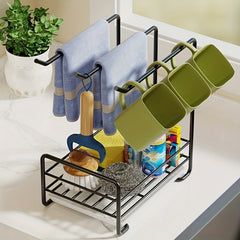 Kitchen Storage Rack Tabletop Dishwashing Sponge Drainage Wall Mounted Storage