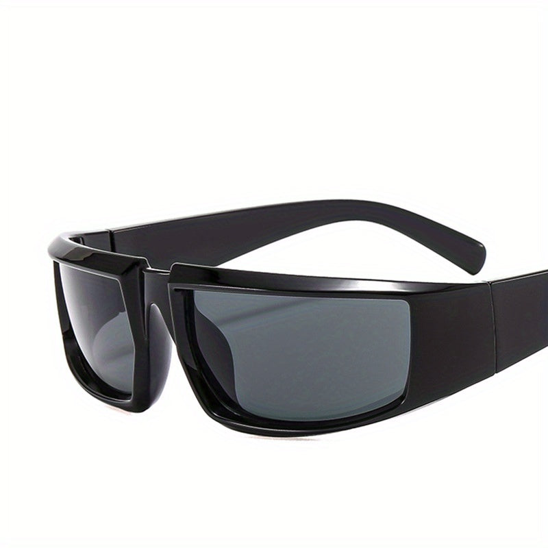 Y2K Punk Narrow Frame Sunglasses Wrap Around Mirrored Eyewear