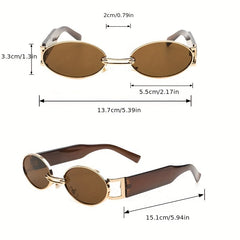 Oval Metal Frame Vintage Sunglasses