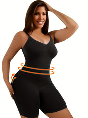 Seamless Deep V Boyshort Bodysuit Shapewear