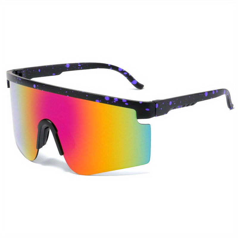 Men's Large Frame Polarized One Lens Sports Sunglasses UV Protection