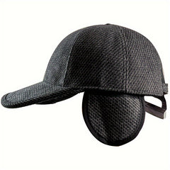 Men's Coldproof Baseball Cap with Ear Flap, Adjustable Outdoor Sports Hat