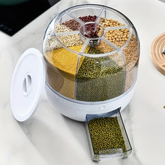Large Capacity Rotating Rice Bucket Cereal Container