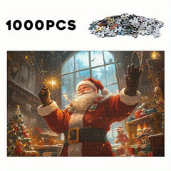 Santa Claus Christmas Magic Jigsaw Puzzle with Twinkling Lights