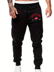 Red Cloud Print Men's Sports Pants Drawstring Jogging Trousers