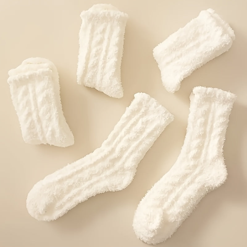 5 Pairs Girl's Winter Thickened Warm Sleep Socks