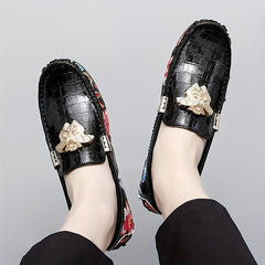 Men's Floral Print Slip On Loafers Casual Dress Shoes