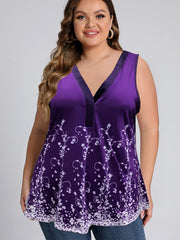Floral Print V Neck Tank Top
