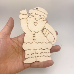 10pcs Santa Claus DIY Wood Chips Christmas Decoration