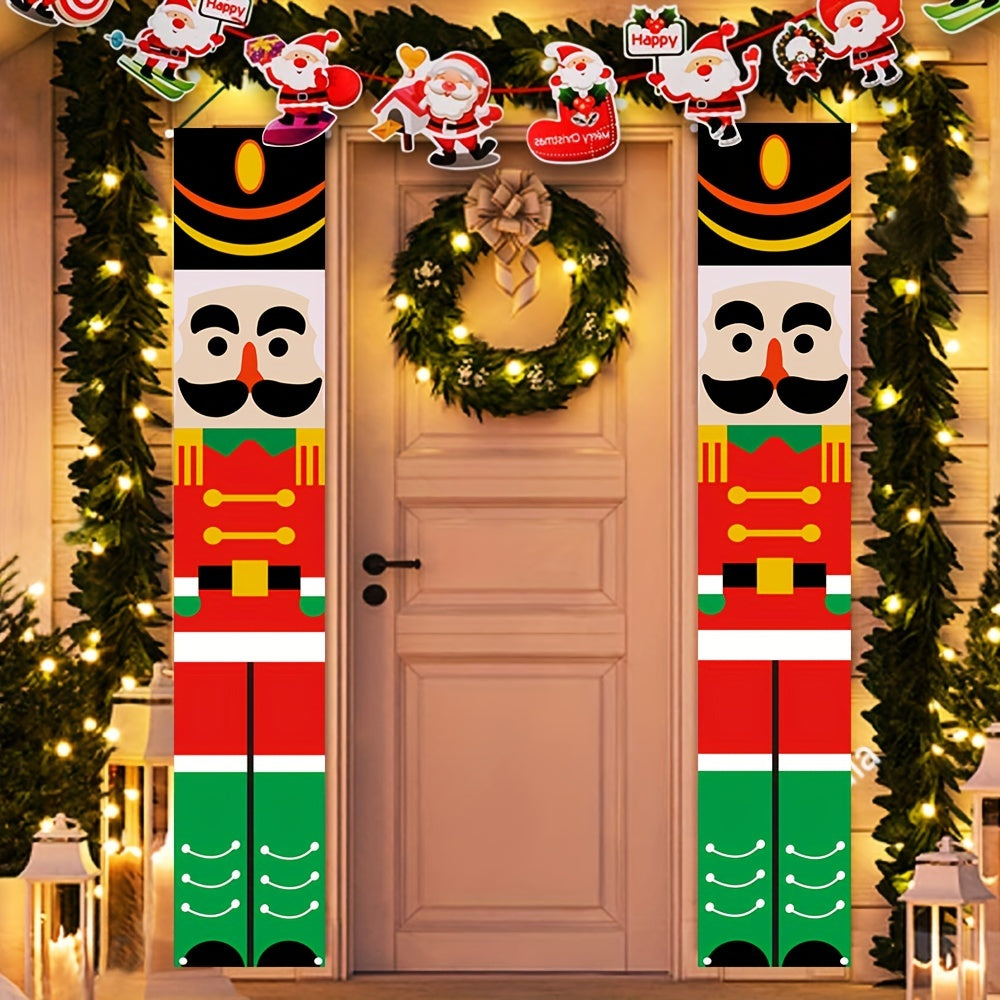 Nutcracker Christmas Decorations Porch Banner Soldier Model