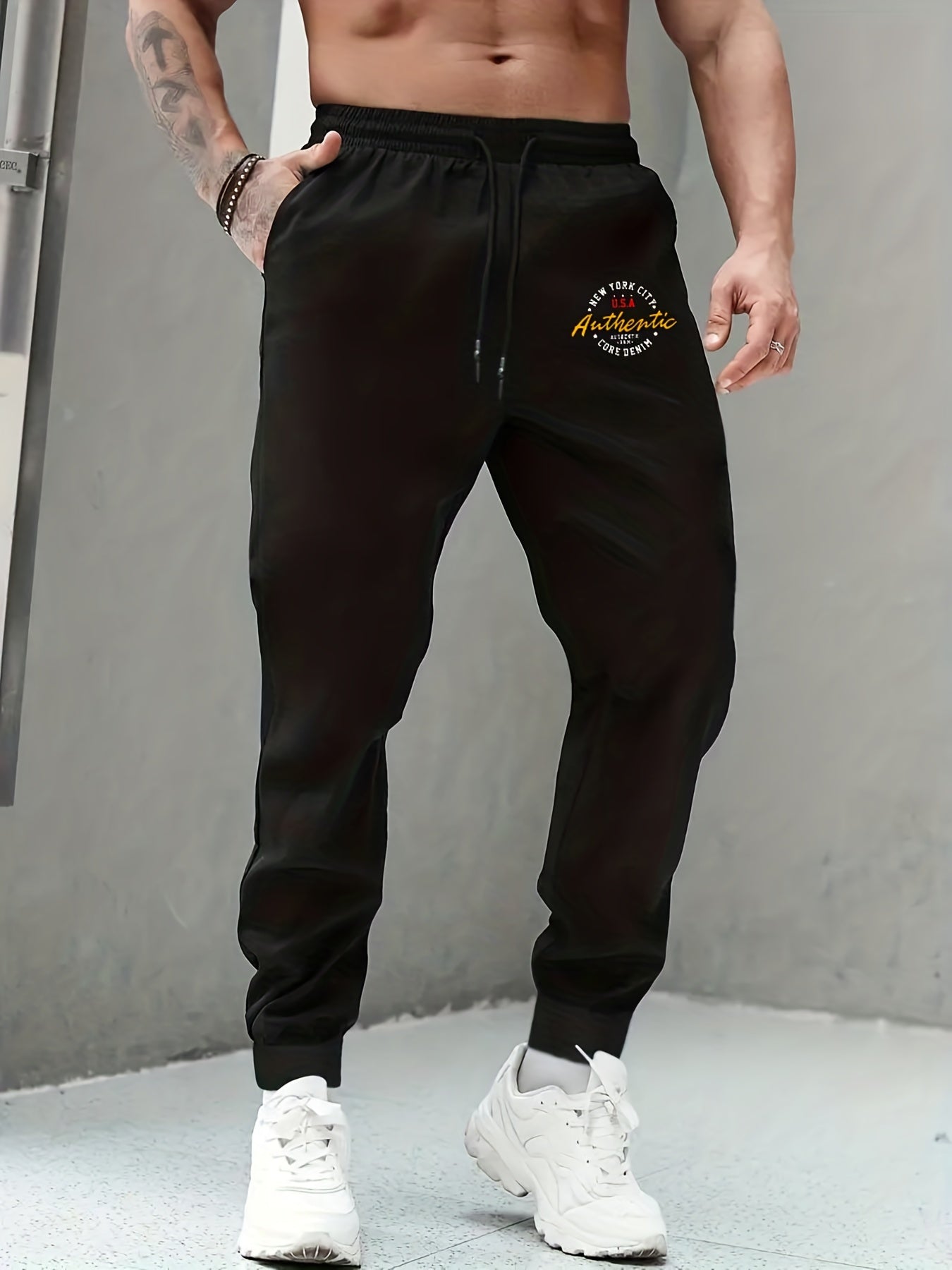 Men's Drawstring Sweatpants Pocket Jogger Pants