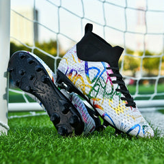 Boys High Top Non Slip Football Cleat With Spikes Outdoor Soccer Shoes