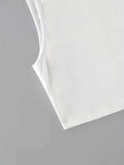 Staring Eye Crop Tank Top Sleeveless Summer Loose Sports Top