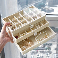 Transparent Jewelry Box Earring Ring Storage Box Drawer Style Necklace Brace