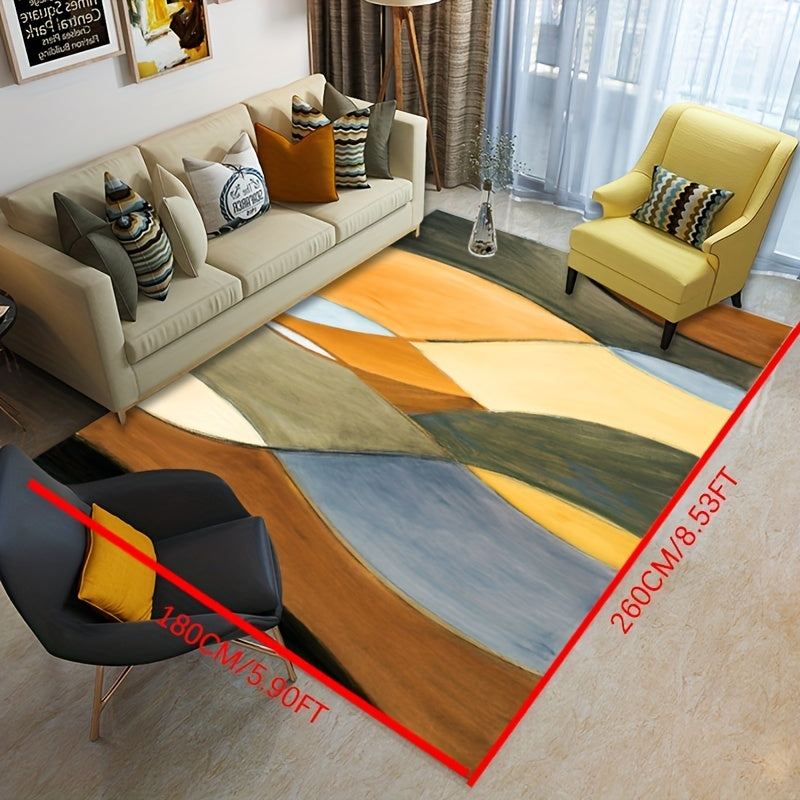 Modern Geometric Area Rug Morandi Non Shedding Floor Carpet Living Room