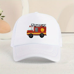 Casual Fire Truck Mesh Stitching Cap Sun Protection