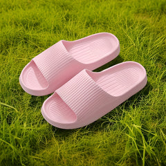 Summer Waterproof Bath Slippers Solid Open Toe Sports Slides