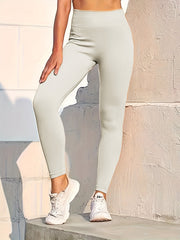Solid Ribbed Yoga Workout Pants Fitness Running Sports Leggings
