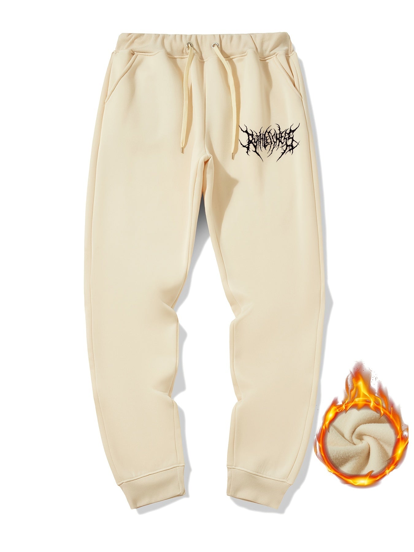 Men's Graphic Sherpa Fleece Drawstring Sweatpants