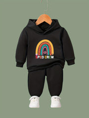 Girls Rainbow Hooded Sweatshirt & Sweatpants Set