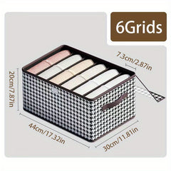 Houndstooth Flap Clothes Organizer Closet Storage Box
