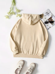 Long Sleeve Hooded Sport Sweatshirt Women Graphic Drawstring Hoodie