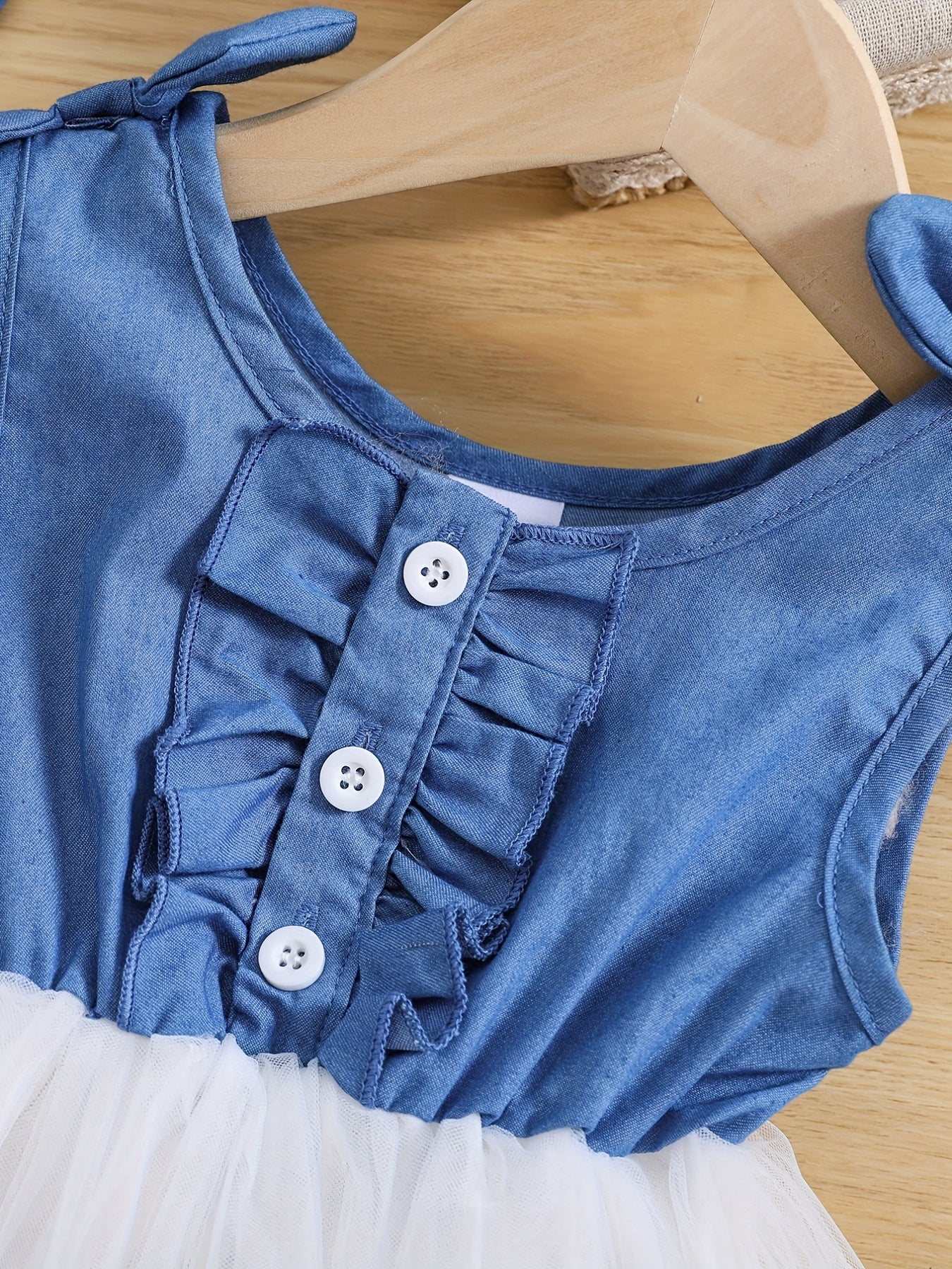 Baby Girls Denim Top Mesh Skirt