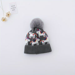 Warm Woolen Hat Unicorn Ear Protection For Baby Boys And Girls
