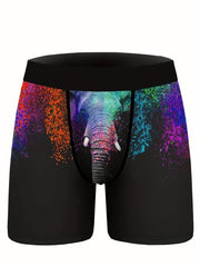 Men's Elephant 3D Print Swim Pansts Comfortable High Stretch Shorts