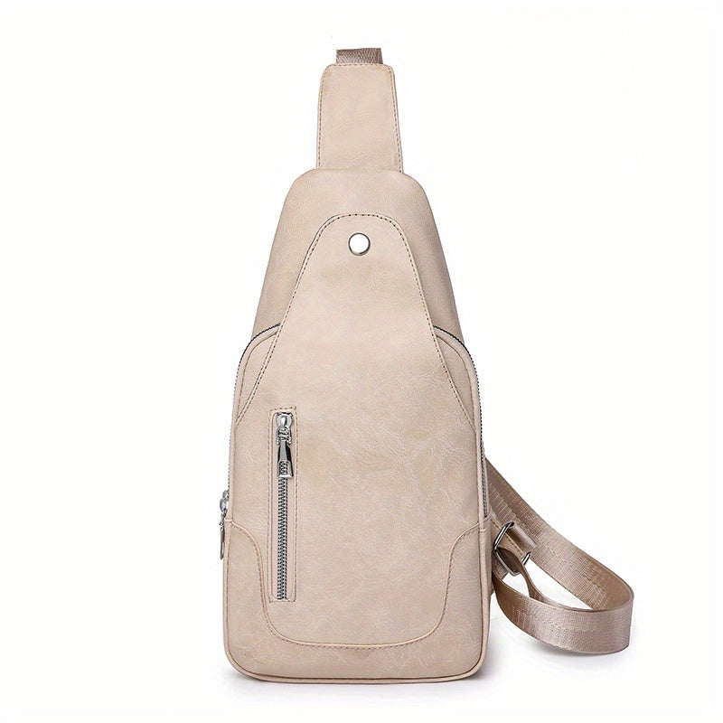 Vintage Sling Bag Women Faux Leather Crossbody Outdoor Sports Chest Purses