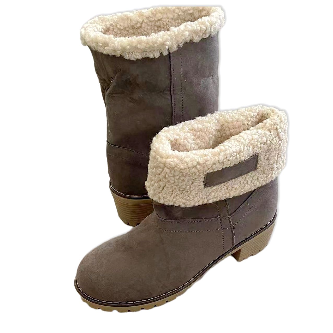 Women's Fleece Lined Snow Boots - Thermal Mid Heel Winter Casual Footwear