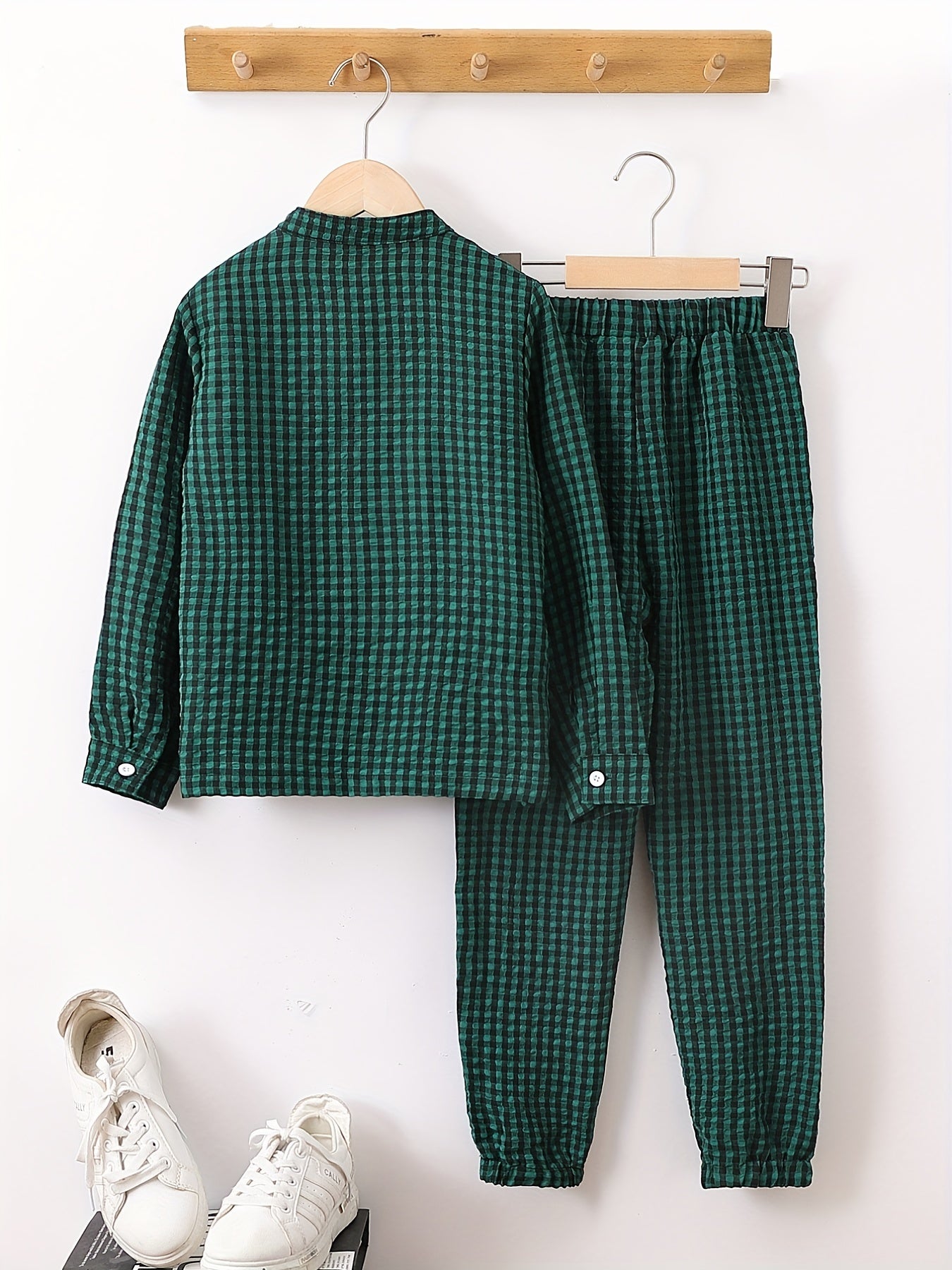 Boys Plaid Shirt&Pants Set Comfy Summer Kids Clothing