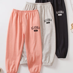 3pcs Girls Letter Print Jogger Sweatpants