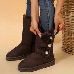 High Top Snow Boots for Women Winter Warm Hiking Boots
