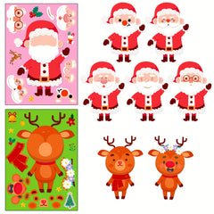 3pcs Christmas Face Changing Stickers Santa Claus DIY Waterproof Stickers