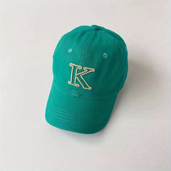 Kids Letter K Baseball Cap Adjustable Sun Hat for Outdoor Activities
