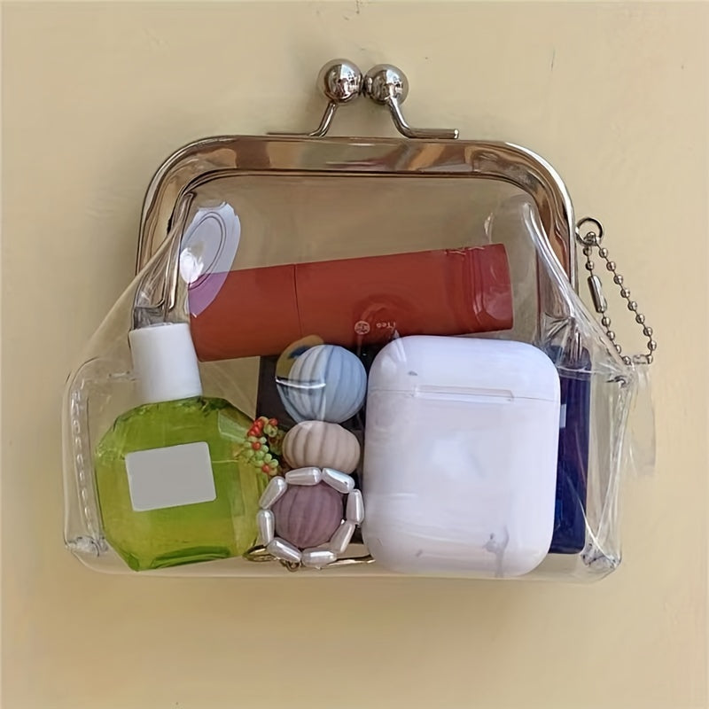 Vintage Mini Kiss Lock Clear Makeup Bag Stylish Girls Women Gift