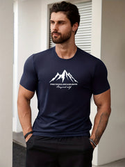 Men's Mountain Graphic T-shirt for Summer Outdoor